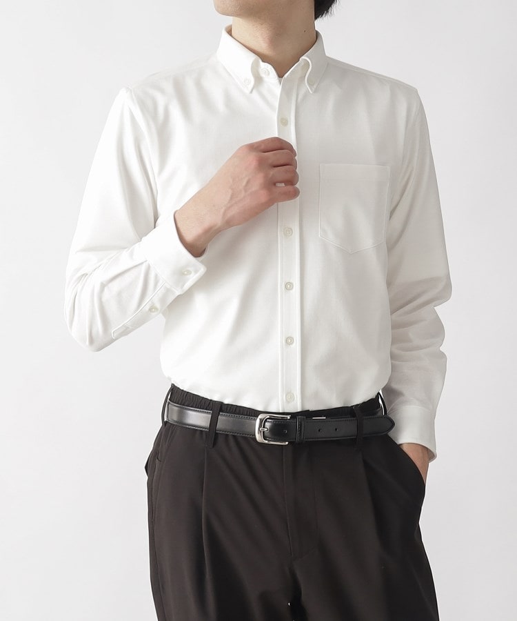 ザ ショップ ティーケー（メンズ）(THE SHOP TK(Men))の【夏のビジネスシーンにおすすめ】強撚カノコボタンダウンシャツ ホワイト(002)