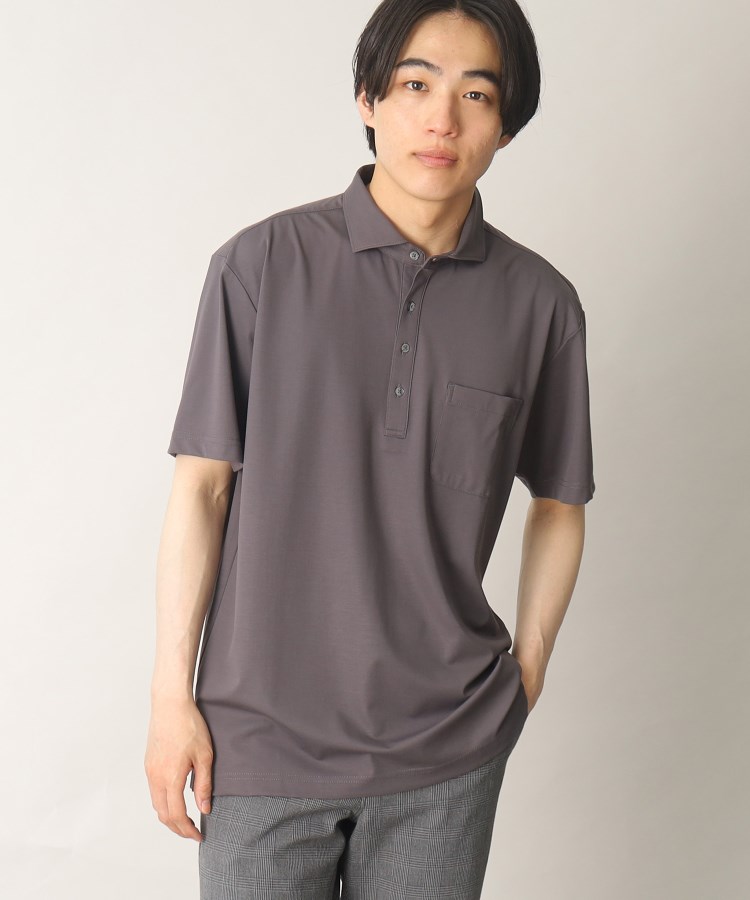 THE SHOP TK(Men)(ザ ショップ ティーケー（メンズ）) 【ひんやりとした肌触り】 アイスカノコ半袖カッタウェイポロシャツ