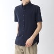 ザ ショップ ティーケー（メンズ）(THE SHOP TK(Men))の【吸水速乾機能】強撚カノコ半袖ボタンダウンシャツ ネイビー(093)