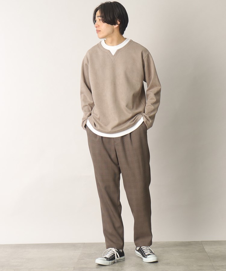 ザ ショップ ティーケー（メンズ）(THE SHOP TK(Men))の【1枚でサマになる大人気シリーズ】フェイクスウェードキーネックロングTシャツ1