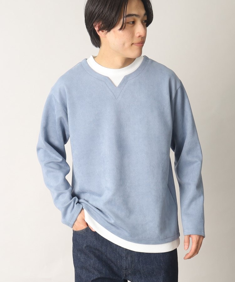 ザ ショップ ティーケー（メンズ）(THE SHOP TK(Men))の【1枚でサマになる大人気シリーズ】フェイクスウェードキーネックロングTシャツ5