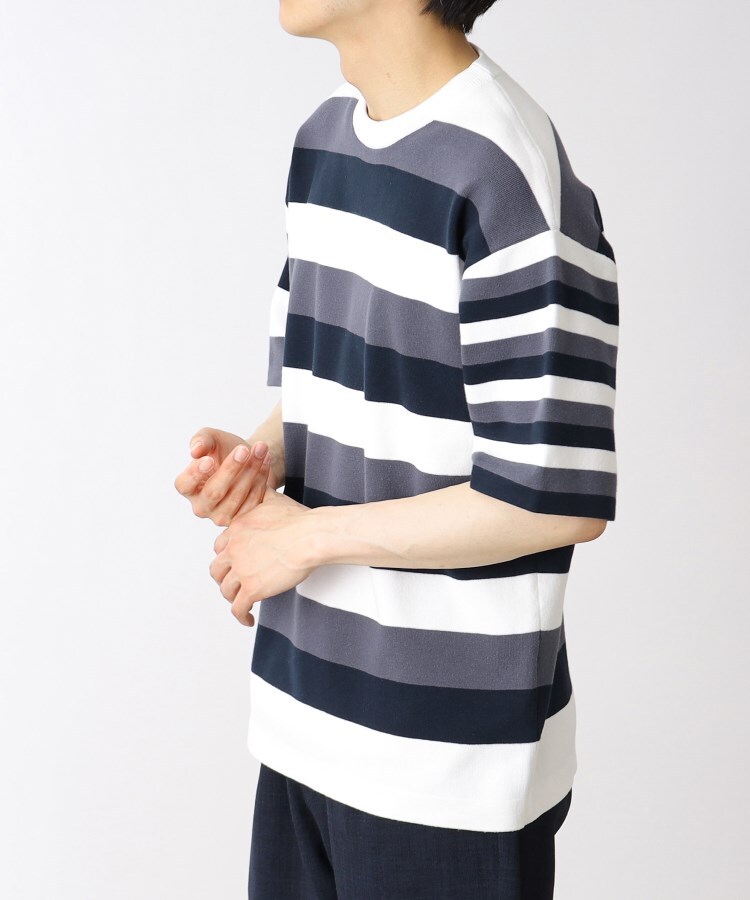 ザ ショップ ティーケー（メンズ）(THE SHOP TK(Men))のマルチボーダー半袖ニットTシャツ15