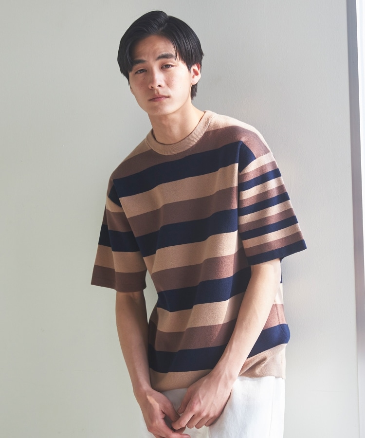 ザ ショップ ティーケー（メンズ）(THE SHOP TK(Men))のマルチボーダー半袖ニットTシャツ5