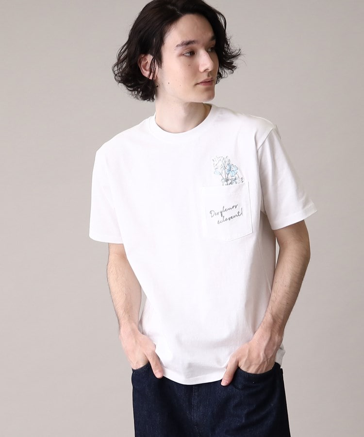 ザ ショップ ティーケー（メンズ）(THE SHOP TK(Men))の【ユニセックスでオススメ】フラワーポケット刺繍TEE4