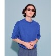 ザ ショップ ティーケー（メンズ）(THE SHOP TK(Men))の配色ステッチオーバーサイズTシャツ ブルー(092)