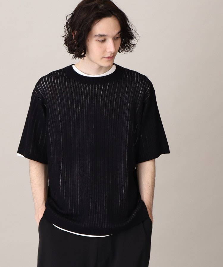 ザ ショップ ティーケー（メンズ）(THE SHOP TK(Men))の【2枚セットアイテム】シアーメッシュニット＋半袖Ｔシャツアンサンブル12