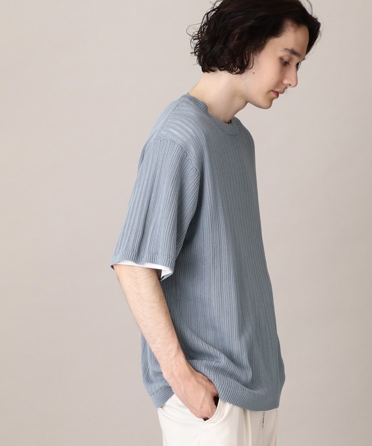 ザ ショップ ティーケー（メンズ）(THE SHOP TK(Men))の【2枚セットアイテム】シアーメッシュニット＋半袖Ｔシャツアンサンブル25