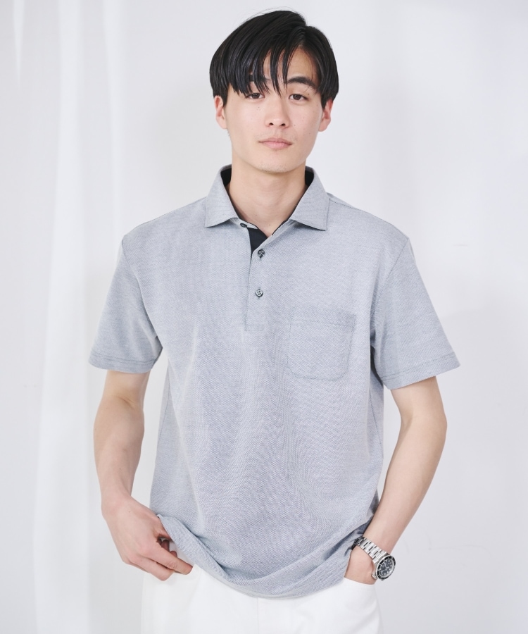 ザ ショップ ティーケー（メンズ）(THE SHOP TK(Men))のMADE IN JAPAN 岩手ポロシャツ チャコールグレー(014)