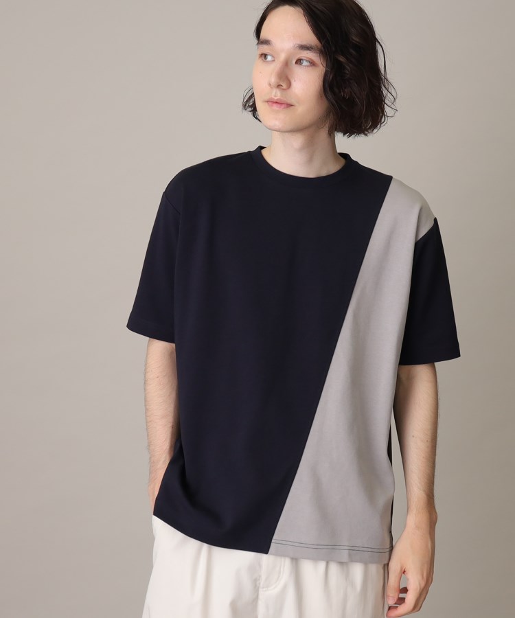 ザ ショップ ティーケー（メンズ）(THE SHOP TK(Men))のブロッキングプルオーバー ネイビー(593)