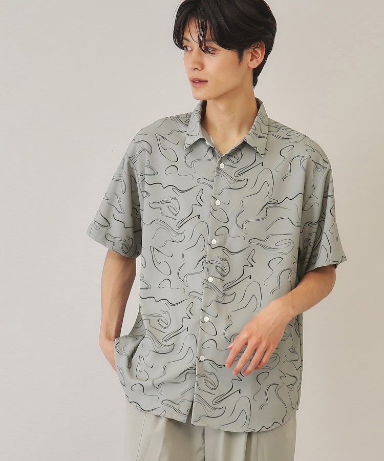 ザ ショップ ティーケー（メンズ）(THE SHOP TK(Men))の【10色展開】プリントデザインシャツ チェック／ブロッキング／マーブル／ブラシアート56