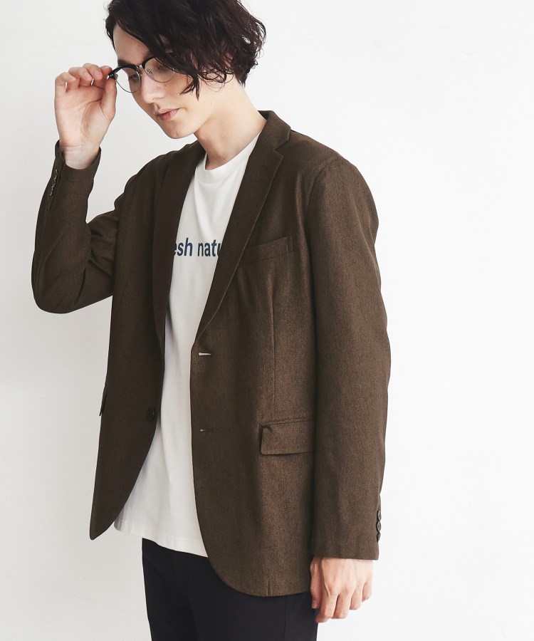ザ ショップ ティーケー（メンズ）(THE SHOP TK(Men))の【ヒルナンデス！で紹介】【速乾／通気性◎／セットアップ可】シャリルジャージジャケット ブラウン(043)