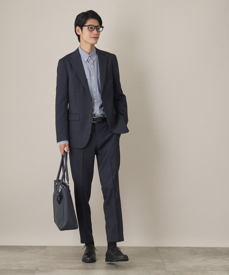 ザ ショップ ティーケー（メンズ）(THE SHOP TK(Men))のAVANTウーリーヘリンボンスラックス【セットアップ可/ビジネス対応/洗える/ストレッチ素材/シワになりにくい】15