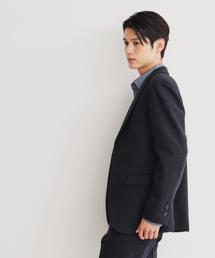 カシミヤ混ピンヘッドジャケット【セットアップ可/ビジネス対応 カシミヤ混ピンヘッドジャケット【セットアップ可/ビジネス対応
