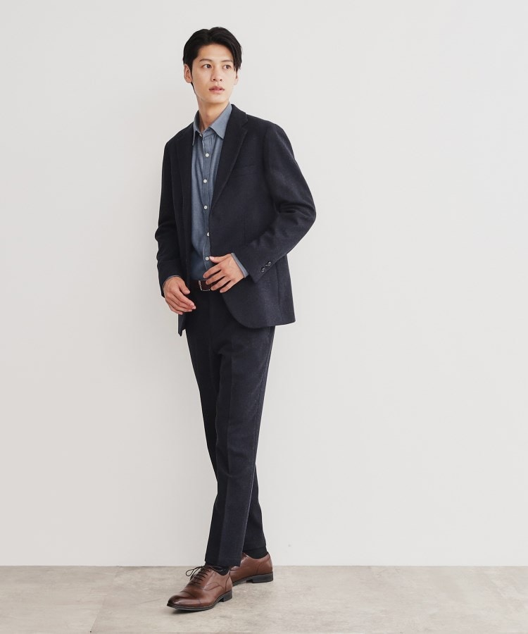 カシミヤ混ピンヘッドジャケット【セットアップ可/ビジネス対応 カシミヤ混ピンヘッドジャケット【セットアップ可/ビジネス対応