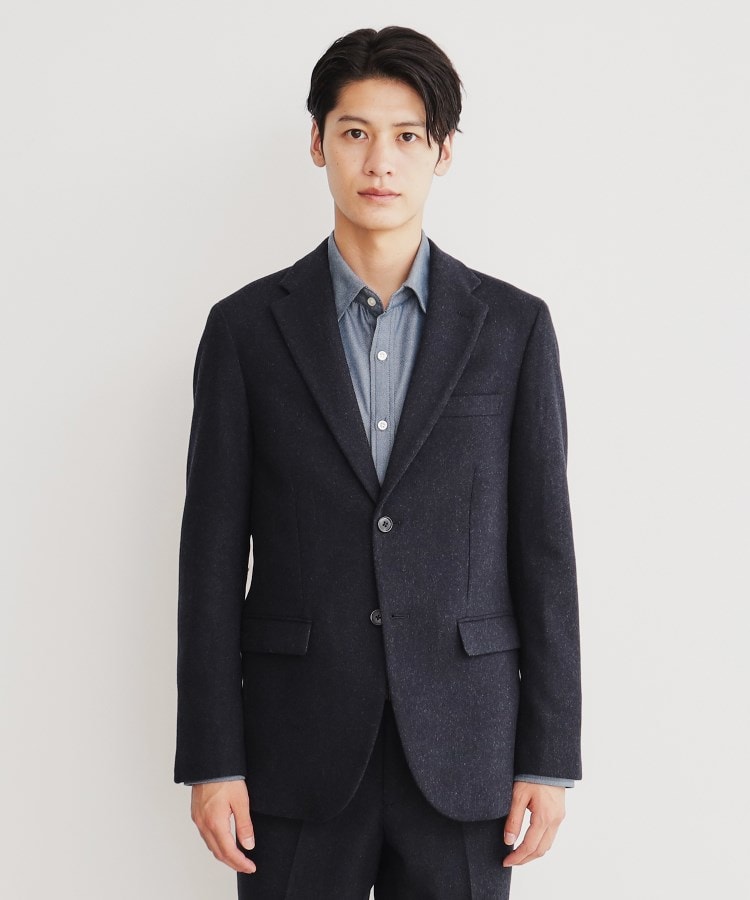 カシミヤ混ピンヘッドジャケット【セットアップ可/ビジネス対応 カシミヤ混ピンヘッドジャケット【セットアップ可/ビジネス対応