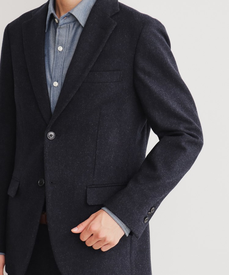 カシミヤ混ピンヘッドジャケット【セットアップ可/ビジネス対応 カシミヤ混ピンヘッドジャケット【セットアップ可/ビジネス対応