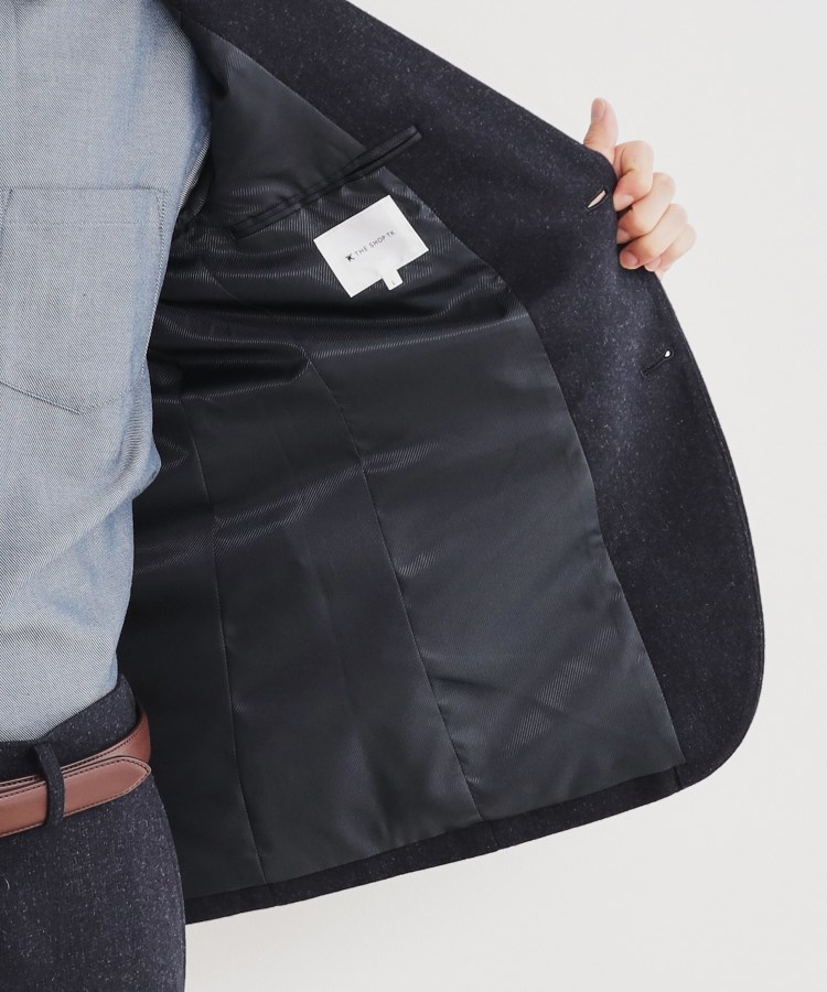 カシミヤ混ピンヘッドジャケット【セットアップ可/ビジネス対応 カシミヤ混ピンヘッドジャケット【セットアップ可/ビジネス対応