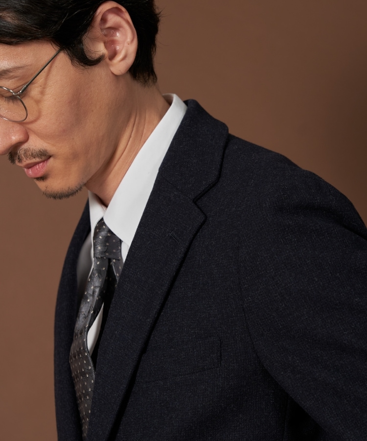 カシミヤ混ピンヘッドジャケット【セットアップ可/ビジネス対応 カシミヤ混ピンヘッドジャケット【セットアップ可/ビジネス対応