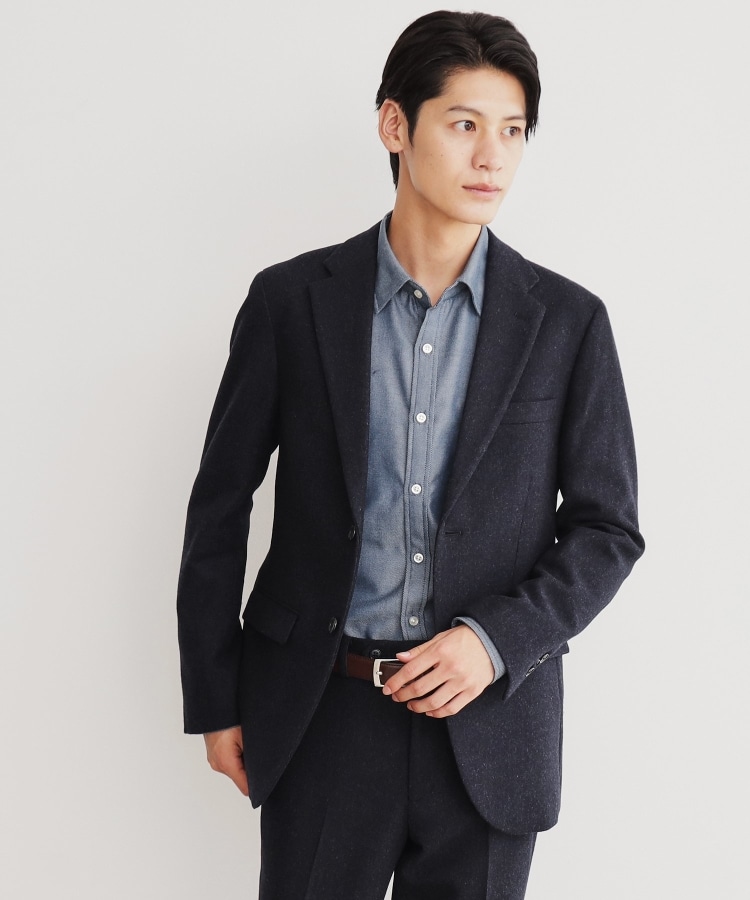 カシミヤ混ピンヘッドジャケット【セットアップ可/ビジネス対応 カシミヤ混ピンヘッドジャケット【セットアップ可/ビジネス対応