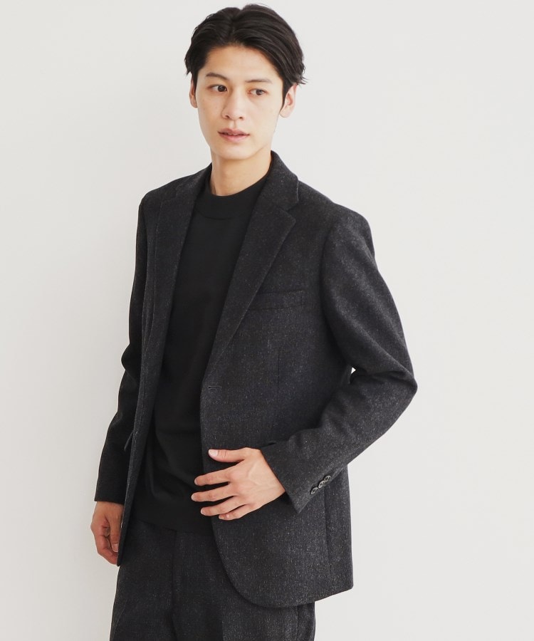 カシミヤ混ピンヘッドジャケット【セットアップ可/ビジネス対応 カシミヤ混ピンヘッドジャケット【セットアップ可/ビジネス対応