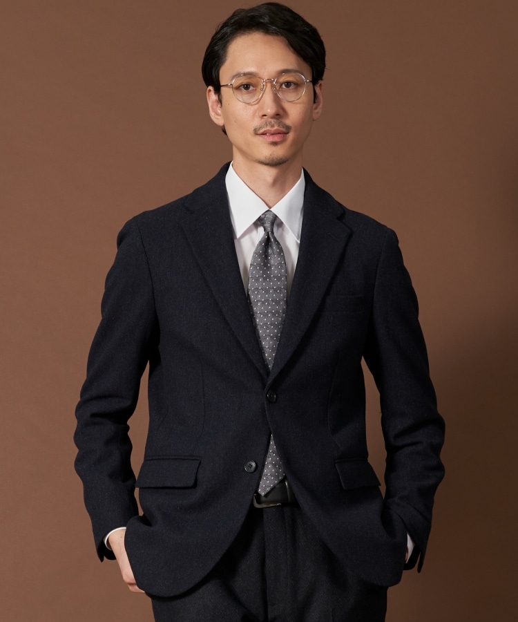 カシミヤ混ピンヘッドジャケット【セットアップ可/ビジネス対応 カシミヤ混ピンヘッドジャケット【セットアップ可/ビジネス対応