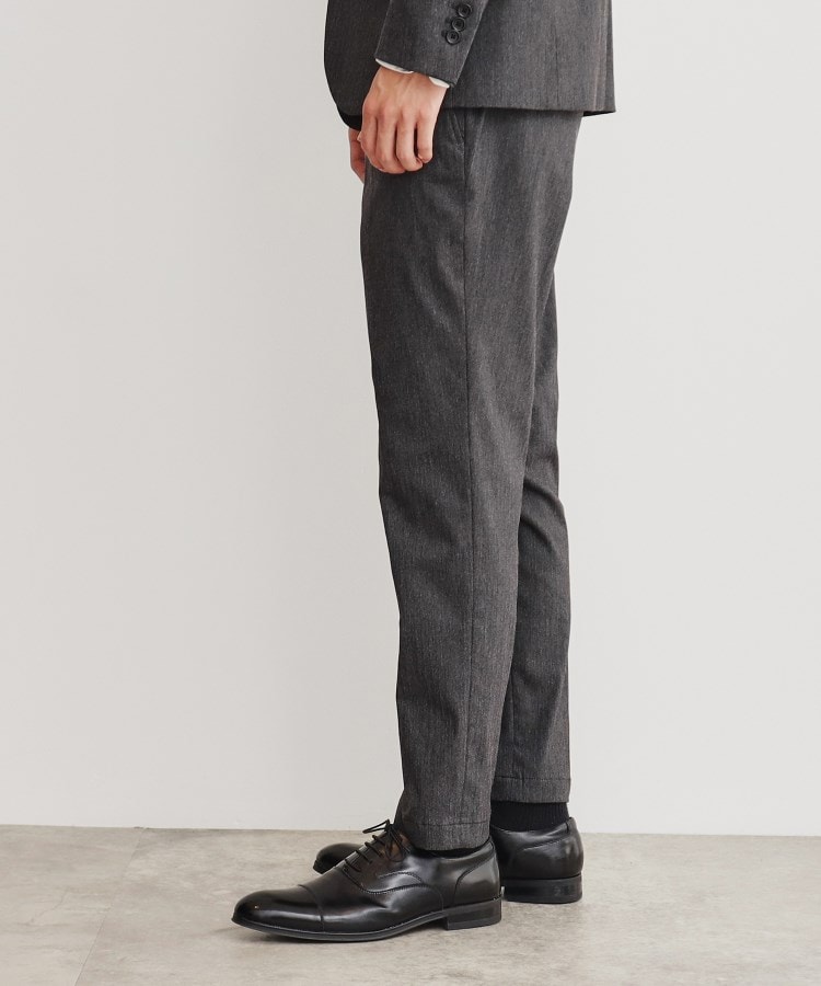 ザ ショップ ティーケー（メンズ）(THE SHOP TK(Men))のサーモウォーカーヘリンボンスラックス【セットアップ可/ビジネス対応/ストレッチ素材/保温性〇】 チャコールグレー(014)