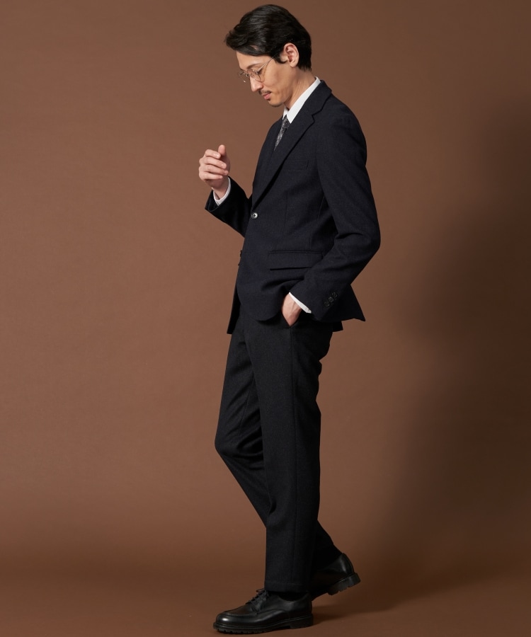 ザ ショップ ティーケー（メンズ）(THE SHOP TK(Men))のカシミヤ混ピンヘッドスラックス【セットアップ可/ビジネス対応】2