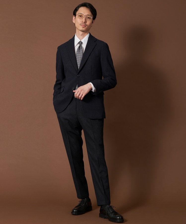 ザ ショップ ティーケー（メンズ）(THE SHOP TK(Men))のカシミヤ混ピンヘッドスラックス【セットアップ可/ビジネス対応】1