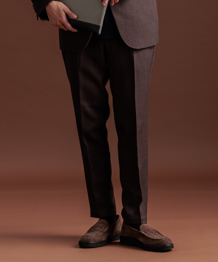 ザ ショップ ティーケー（メンズ）(THE SHOP TK(Men))のバーズアイスラックス【セットアップ可/ビジネス対応】 ブラウン(044)