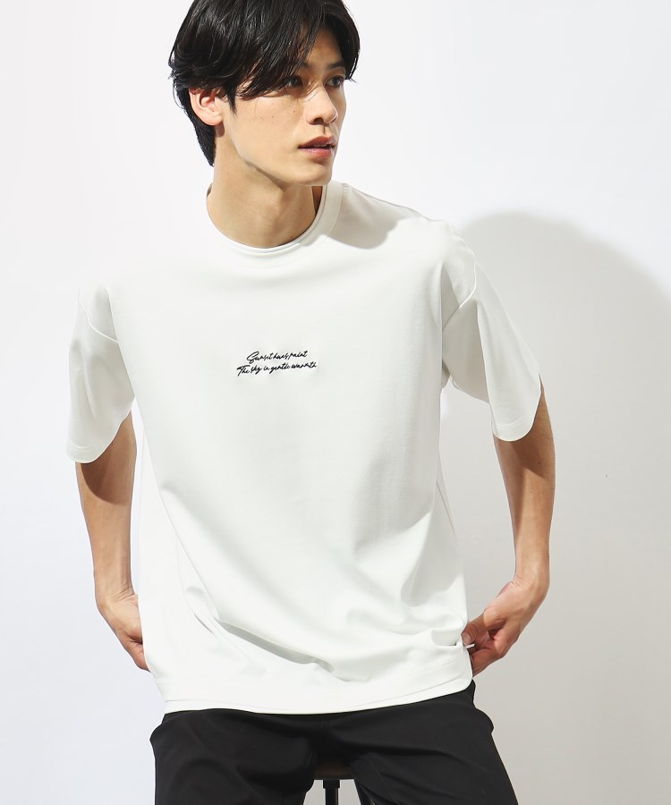 ザ ショップ ティーケー（メンズ）(THE SHOP TK(Men))の【接触冷感】ポンチフェイクレイヤードTシャツ オフホワイト(003)