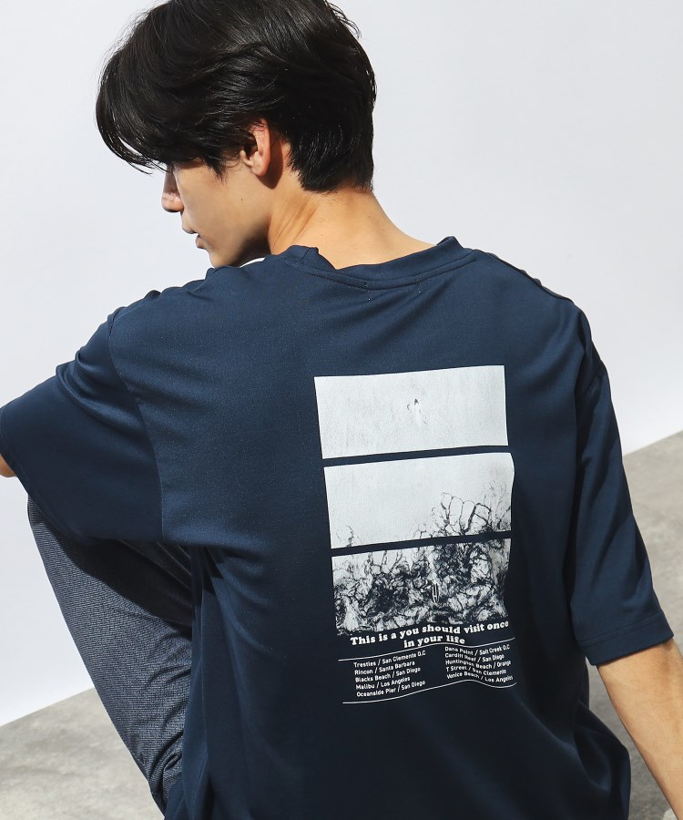 ザ ショップ ティーケー（メンズ）(THE SHOP TK(Men))の【接触冷感】FRESH NATURE ポンチフォトTシャツ ネイビー(094)