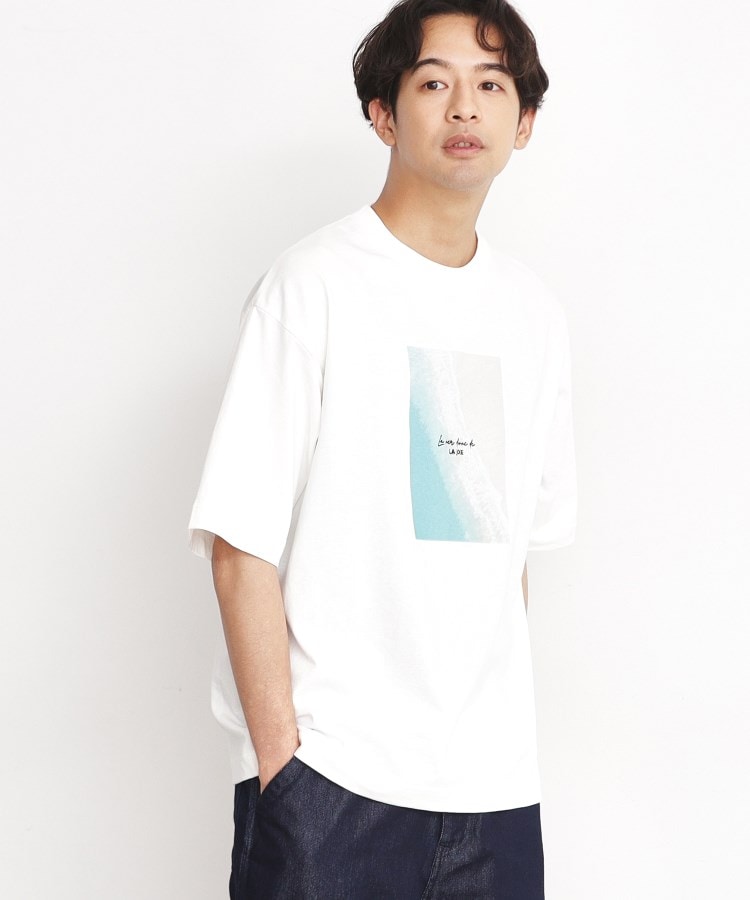 ザ ショップ ティーケー（メンズ）(THE SHOP TK(Men))の【ご好評につきシリーズ第2弾が登場！】FRESH NATUREデザイン刺繍Tシャツ オフホワイト(003)