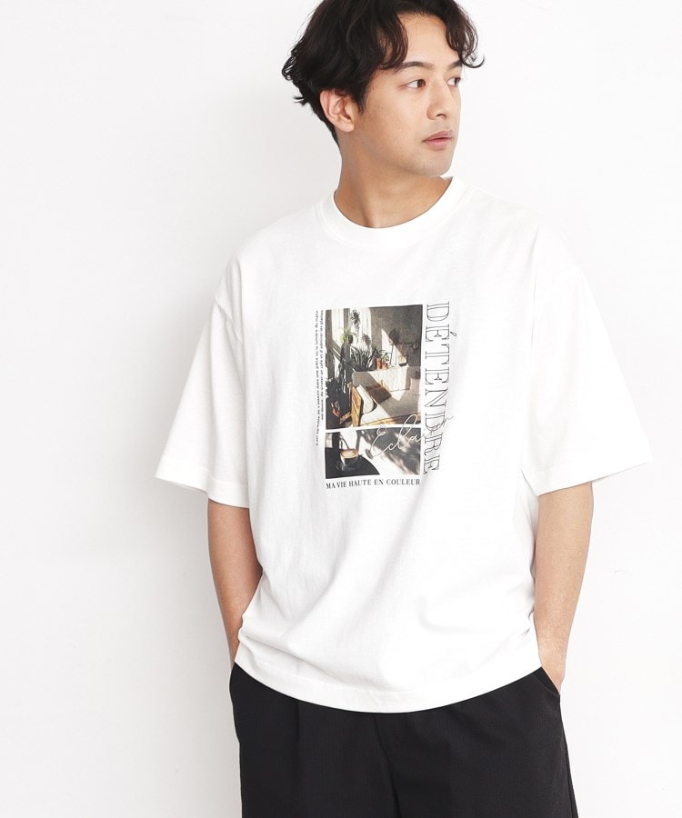 ザ ショップ ティーケー（メンズ）(THE SHOP TK(Men))の【ご好評につきシリーズ第2弾が登場！】FRESH NATUREデザイン刺繍Tシャツ オフホワイト(403)