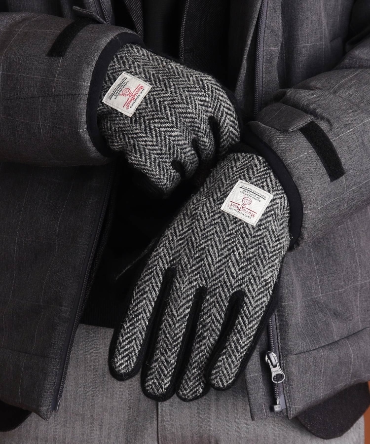 ザ ショップ ティーケー（メンズ）(THE SHOP TK(Men))の【HARRIS TWEED／ハリスツイード】リブグローブ ON／OFF対応 チャコールグレー(014)
