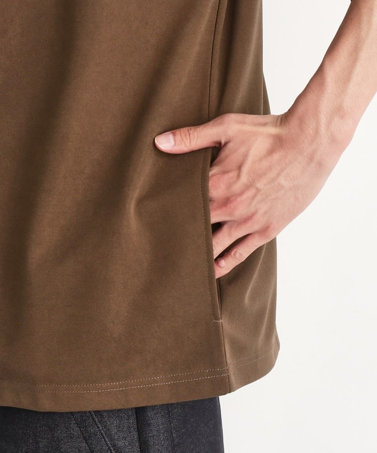 ザ ショップ ティーケー（メンズ）(THE SHOP TK(Men))の【インナー×五分袖カーデ セットアイテム】梨地ハーフスリーブカーディガン×ライトパーフェクティー7