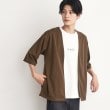 ザ ショップ ティーケー（メンズ）(THE SHOP TK(Men))の【インナー×五分袖カーデ セットアイテム】梨地ハーフスリーブカーディガン×ライトパーフェクティー ブラウン(043)