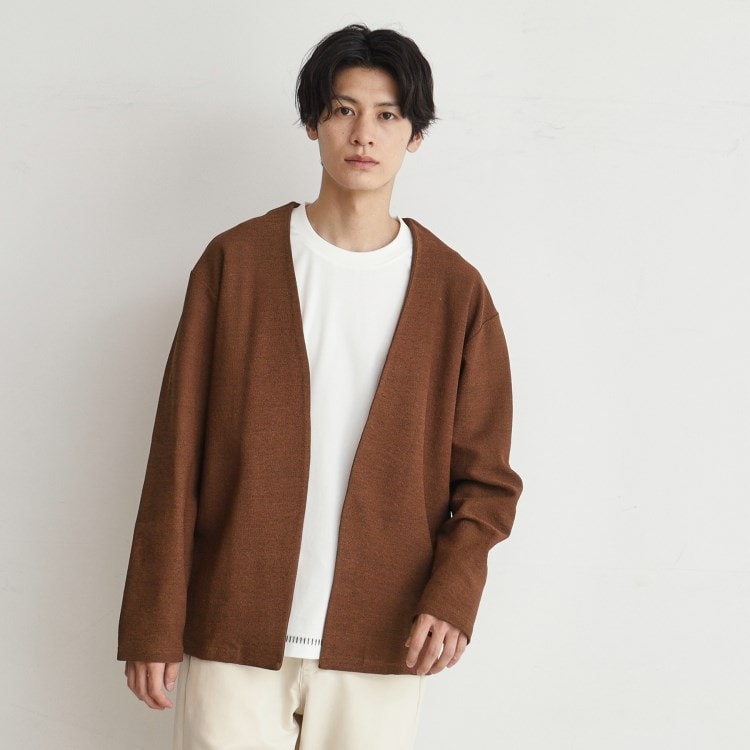 ザ ショップ ティーケー（メンズ）(THE SHOP TK(Men))のバルキータッチノーカラーカーディガン カーディガン/ボレロ