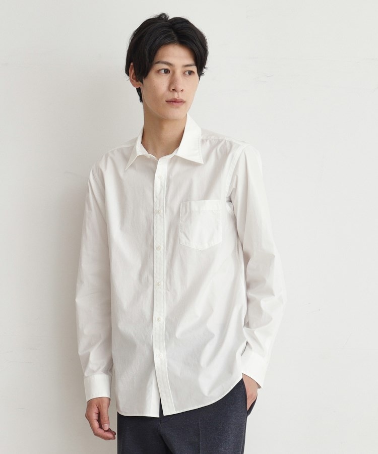 ザ ショップ ティーケー（メンズ）(THE SHOP TK(Men))のビジネスシーン対応ブロードシャツ オフホワイト(003)