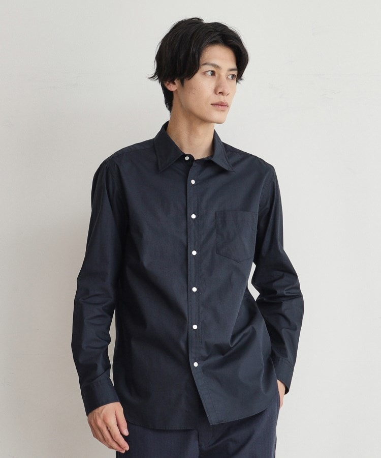 ザ ショップ ティーケー（メンズ）(THE SHOP TK(Men))のビジネスシーン対応ブロードシャツ ネイビー(094)