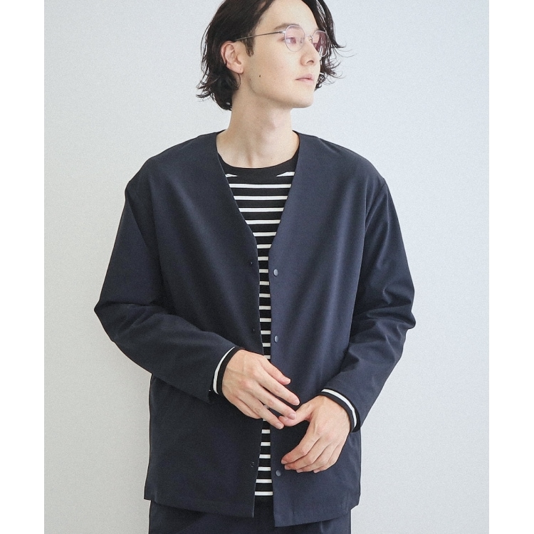ザ ショップ ティーケー（メンズ）(THE SHOP TK(Men))の【360°ストレッチ／セットアップ可】リッチポリノーカラージャケット カーディガン/ボレロ