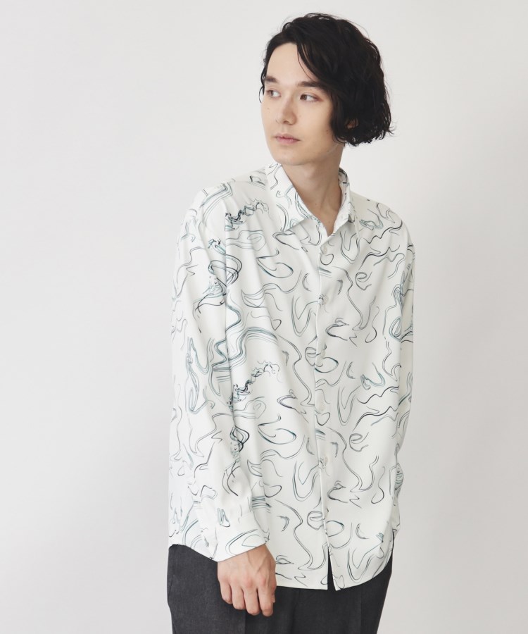 ザ ショップ ティーケー（メンズ）(THE SHOP TK(Men))の【8色展開】アソートデザインシャツ オフホワイト(403)