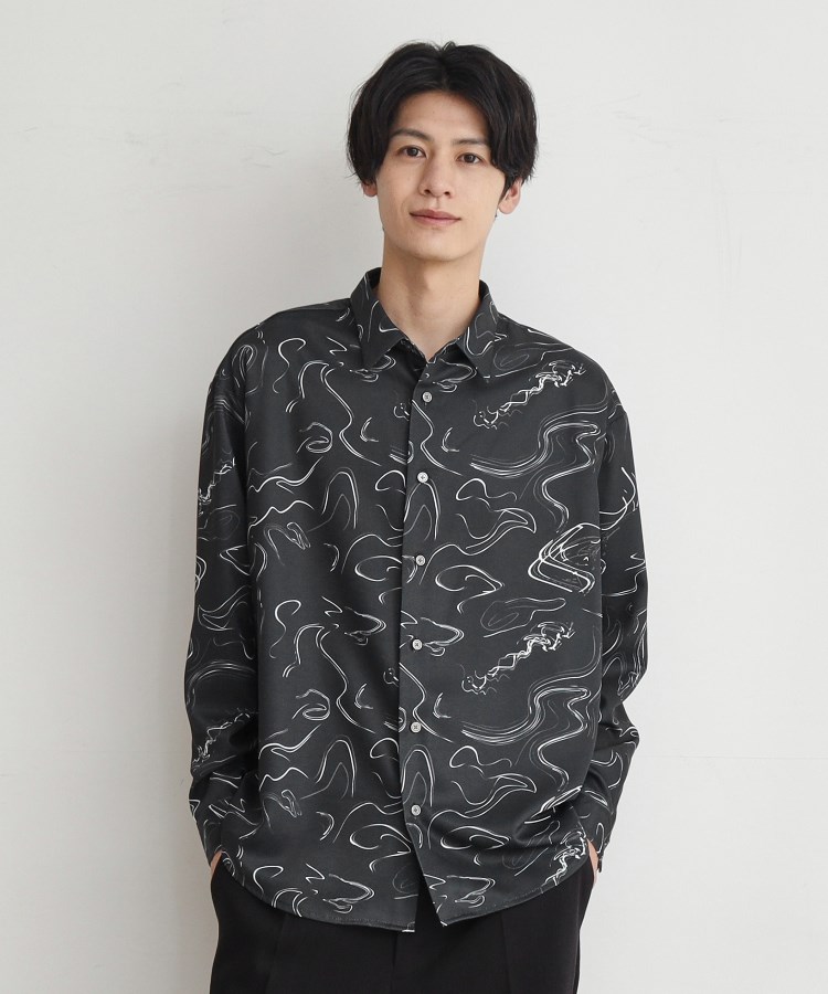 ザ ショップ ティーケー（メンズ）(THE SHOP TK(Men))の【8色展開】アソートデザインシャツ ブラック(419)