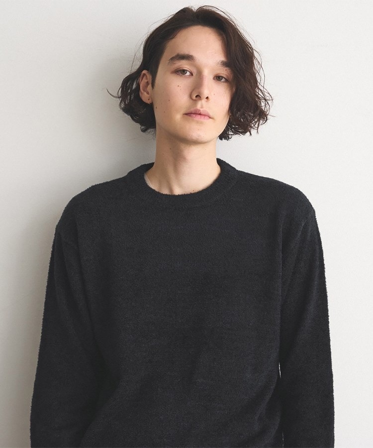 ザ ショップ ティーケー（メンズ）(THE SHOP TK(Men))のフェザーヤーンニット ブラック(019)