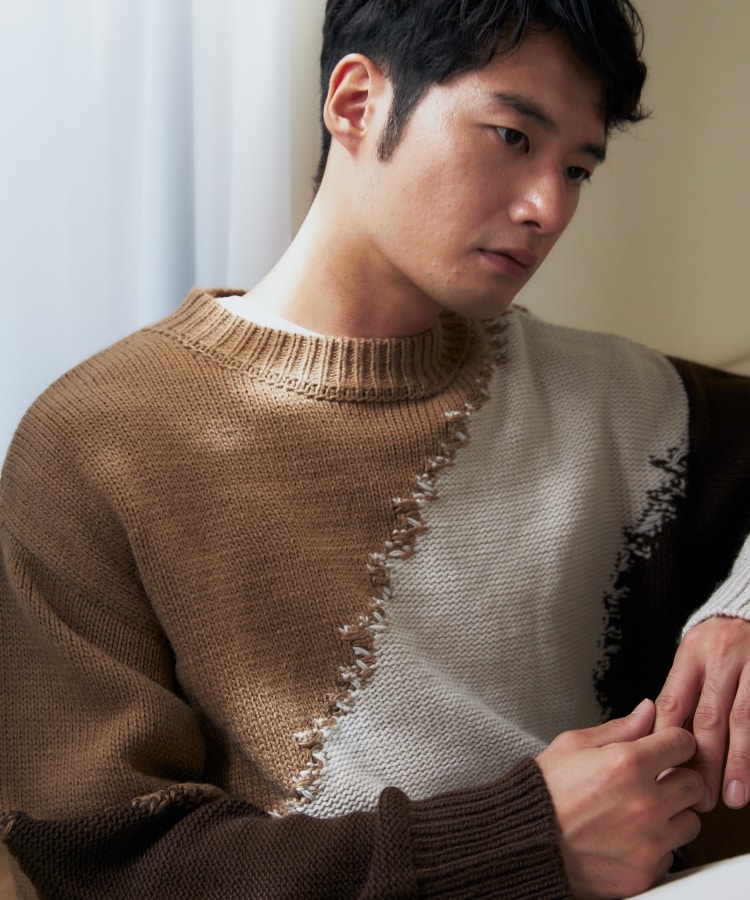 切替インターシャニット(ニット/セーター) | THE SHOP TK(Men 切替インターシャニット(ニット/セーター) | THE SHOP TK(Men