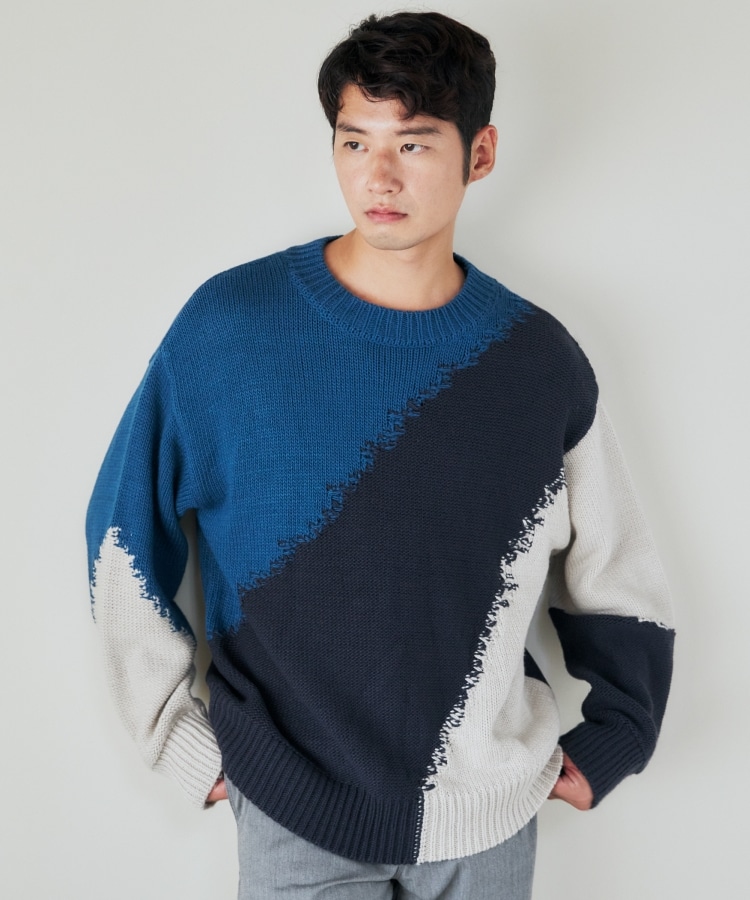 切替インターシャニット(ニット/セーター) | THE SHOP TK(Men 切替インターシャニット(ニット/セーター) | THE SHOP TK(Men