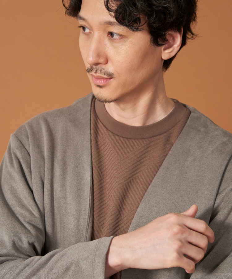 ザ ショップ ティーケー（メンズ）(THE SHOP TK(Men))の杢スウェードタッチカーディガン4