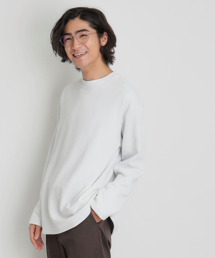 ザ ショップ ティーケー（メンズ）(THE SHOP TK(Men))のふくれキルティングフリースプルオーバー オフホワイト(003)