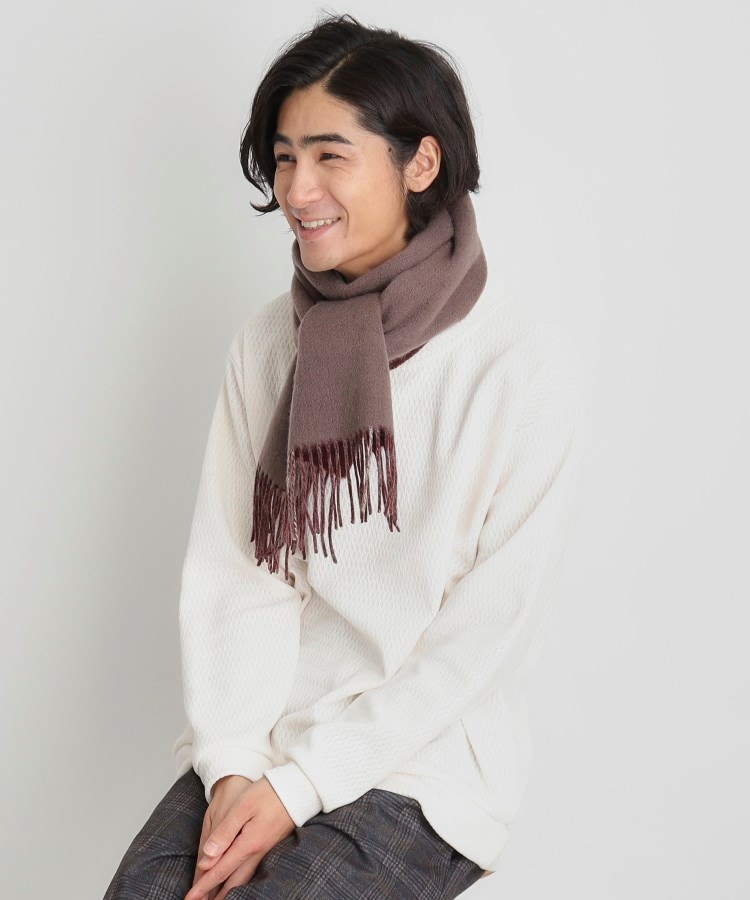 ザ ショップ ティーケー（メンズ）(THE SHOP TK(Men))のウールリバーシブルマフラー ビジネス兼用 ／ チェック ／ へリンボン9