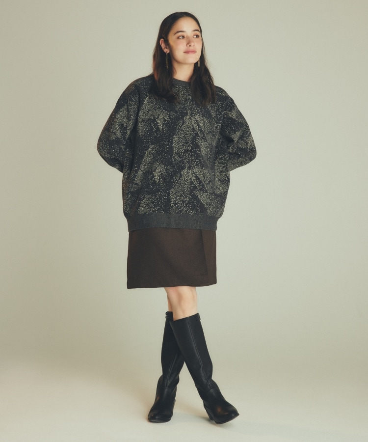 ザ ショップ ティーケー（メンズ）(THE SHOP TK(Men))の総柄モールニットクルーネック　ユニセックス1