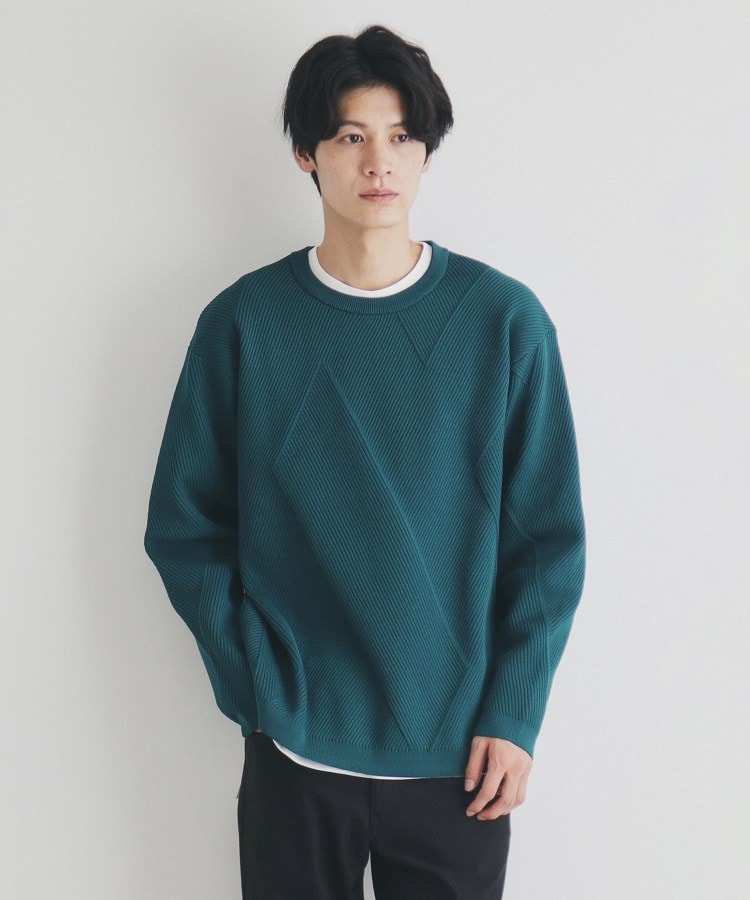 ザ ショップ ティーケー（メンズ）(THE SHOP TK(Men))の【クルーネックニット＋ロンTセットアイテム】ダイヤパネルアンサンブル16